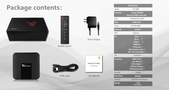 Android 11 TX3 Mini Plus OTT  телеприставка Amlogic S905W 4K Quad Core