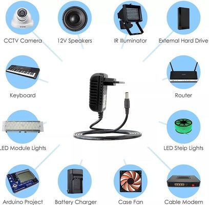 12V EU Plug Регулируемый адаптер переменного тока постоянного тока Преобразователь 100V-240V 1A 1000mA Блок питания