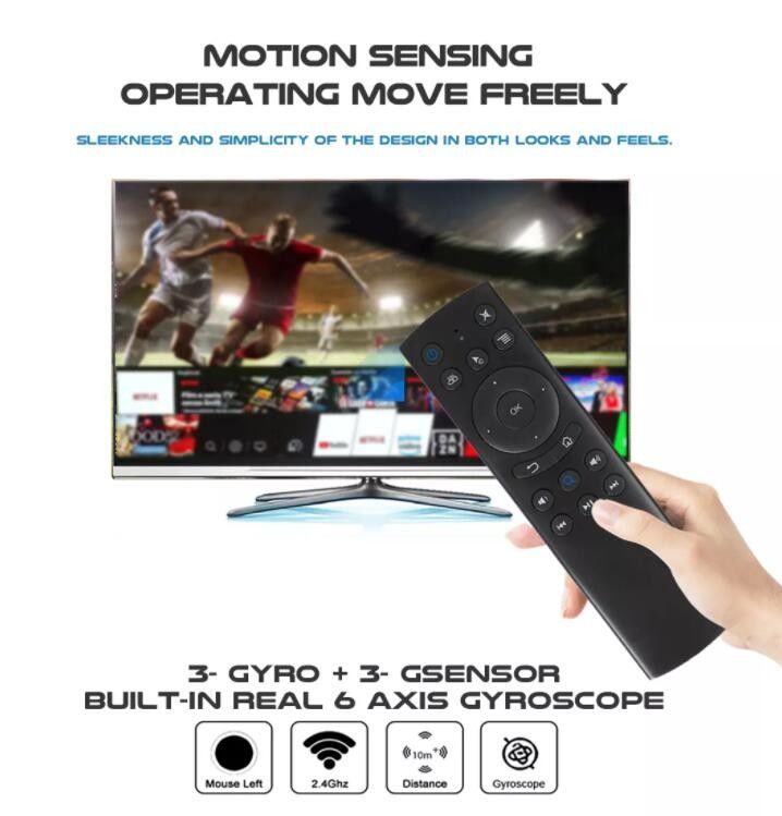 Пульт дистанционного управления Bluetooth IR Air Mouse 4K HDR для потокового медиаплеера Android TV