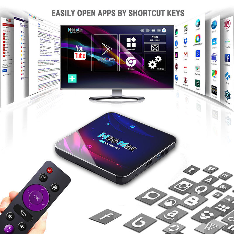 Коробка настройки Intel Rk3318 H96max  Player Max 4k Android 10.0 Quad Core